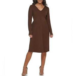 Kensie - Pintuck Long-Sleeve
Sweater Knit Dress